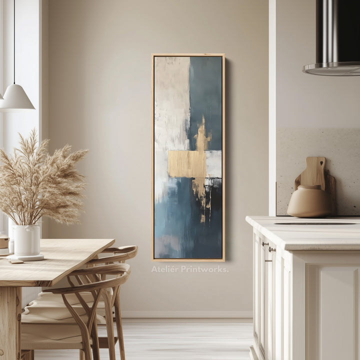 Minimalist Abstract Gold Long Vertical Wall Art - V0174