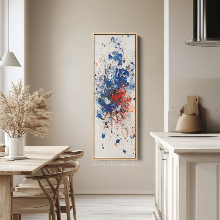 Abstract Colour Tall Vertical Large Framed Canvas - V0179