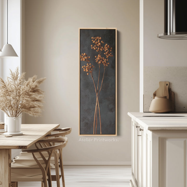Vintage Wildflower Kitchen Tall Skinny Vertical Framed Canvas Decor - V0195