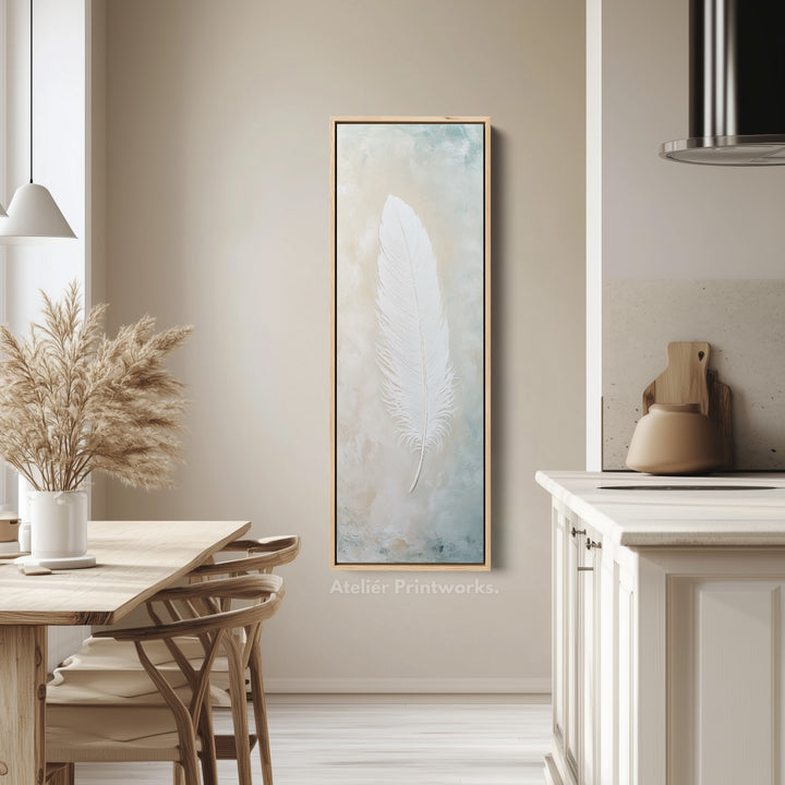 Hall Way Feather Large Vertical Long Skinny Wall Art - V0216
