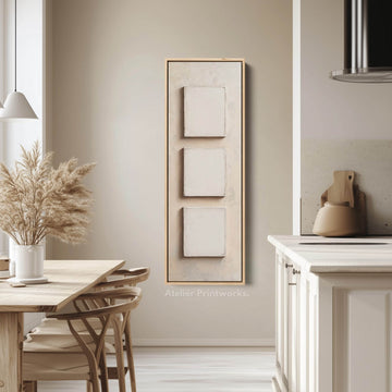 Minimalist Beige Vertical Framed Wall Decor - Atelier Printworks