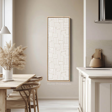 Beige & White Vertical Narrow Wall Art - Atelier Printworks