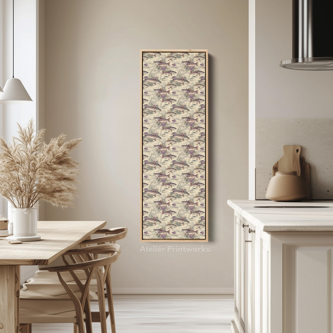Vintage Floral Fish Vertical Kitchen Long Wall Decor - V0312