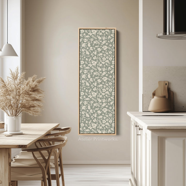 Vintage Cottagecore Long Narrow Green Wall Art - V0313