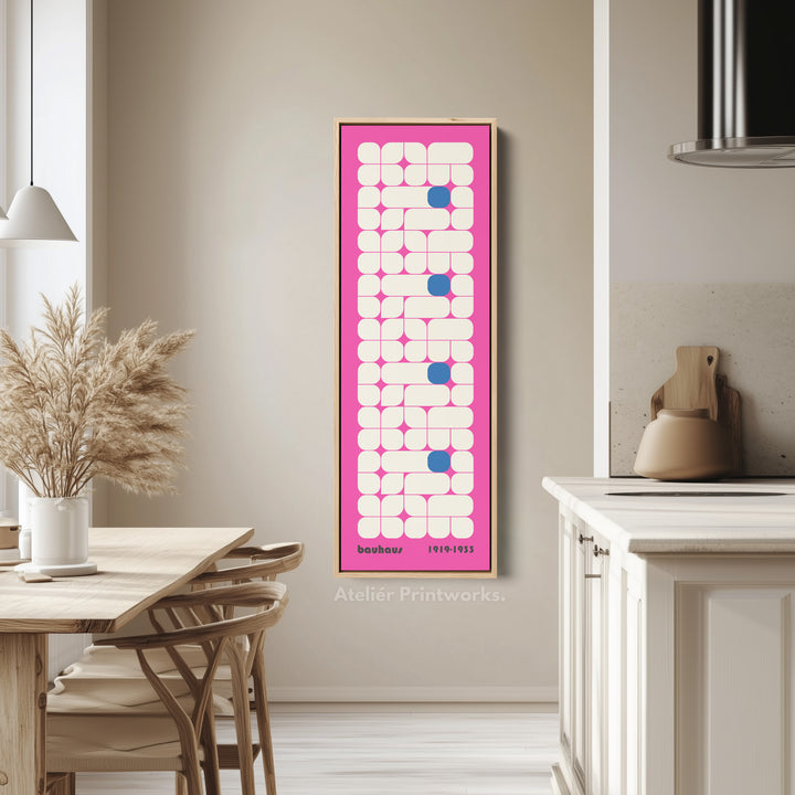 Vertical Pink Wall Decor Bauhaus Mid Century - V0364