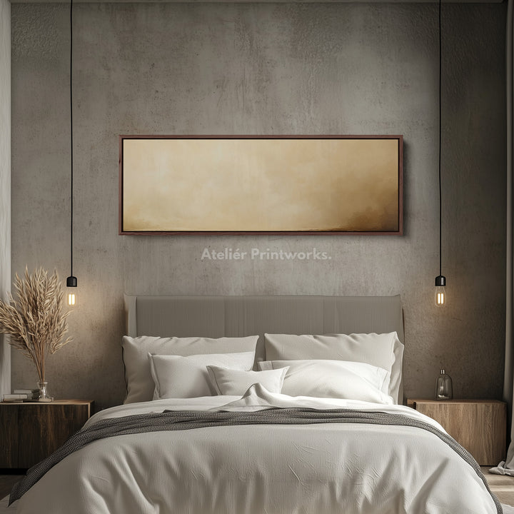 Lange smalle abstracte beige horizontale wanddecoratie