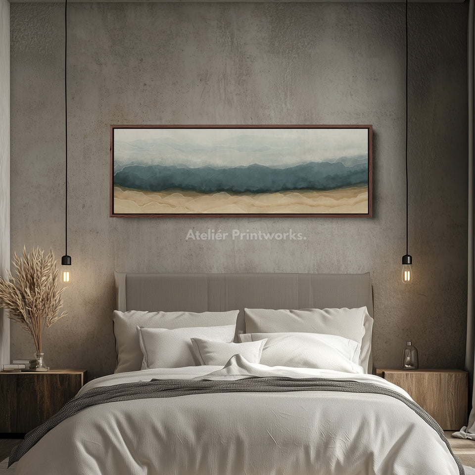 Abstrakte graue und beige Schichten horizontale schmale Wanddekoration