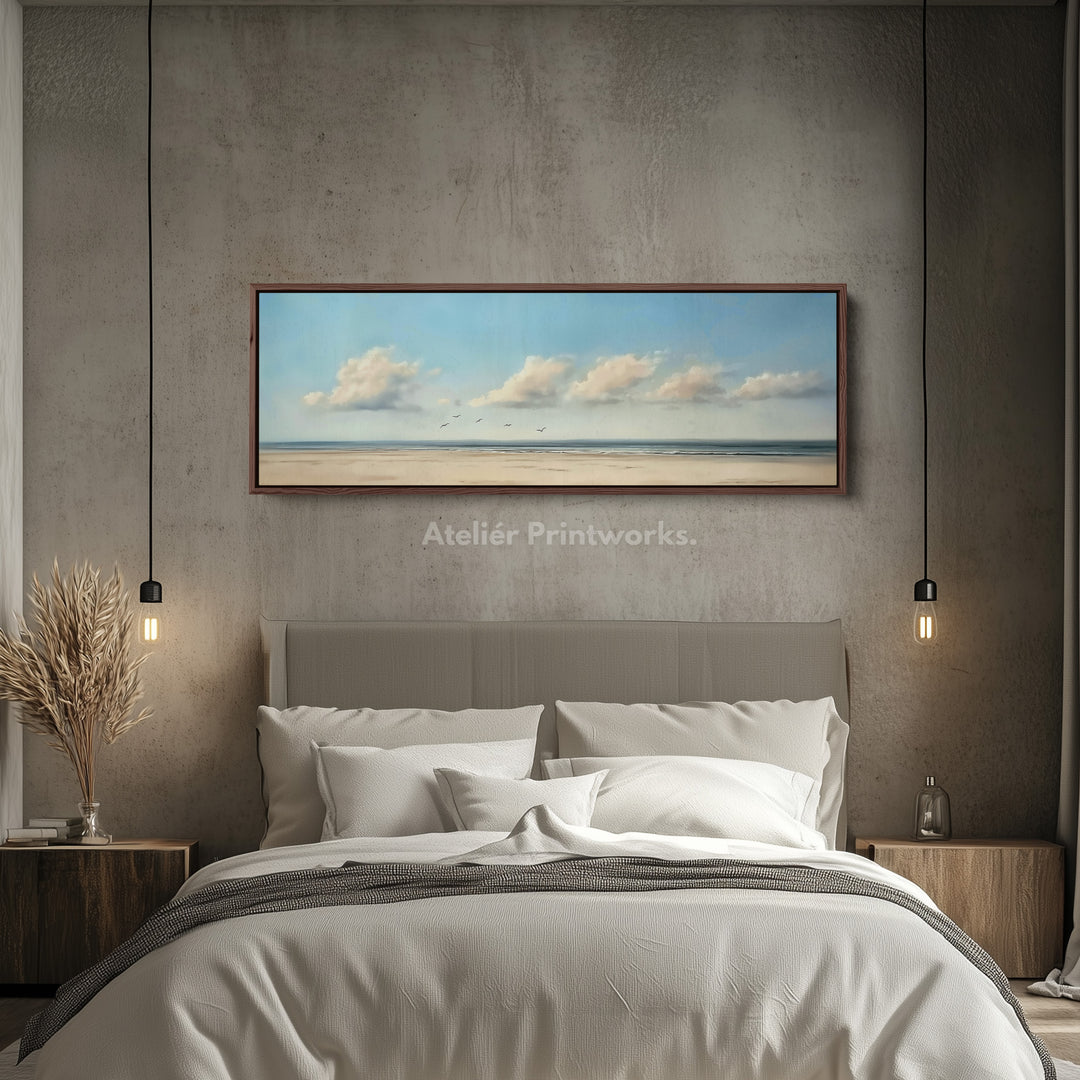 Zee en lucht horizontale grote ingelijste wanddecoratie