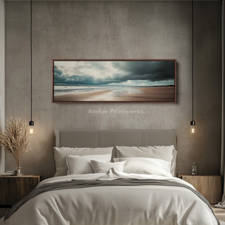 Grote panoramische strand canvas horizontale wanddecoratie