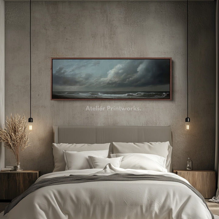 Moody Sea Lange Horizontale Muurdecoratie Boven Bed Decoratie