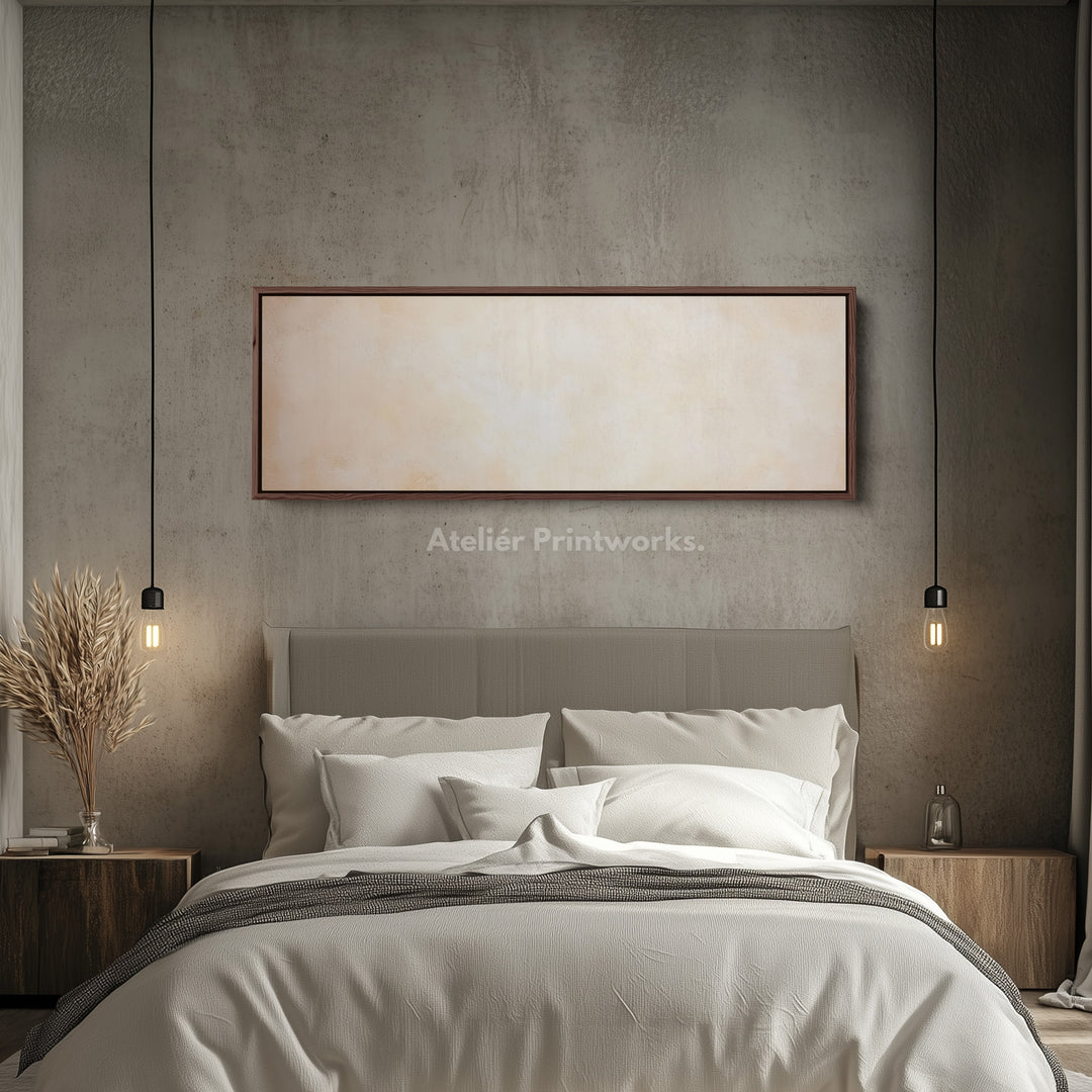 Abstract beige minimalistische lange horizontale wanddecoratie panoramische wanddecoratie