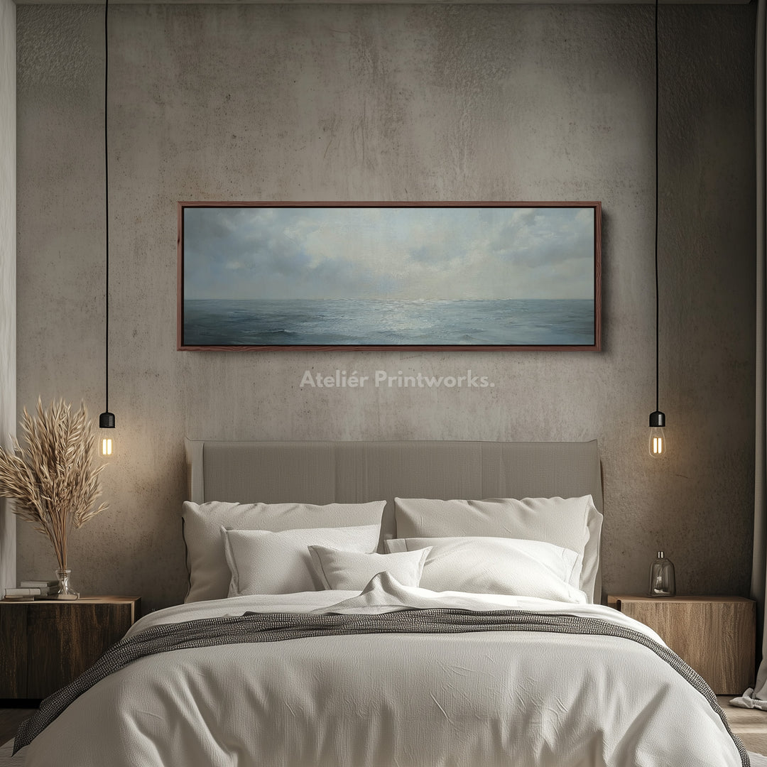 Smal Gekaderde Canvas Muurkunstafdruk Kalmerende Zee