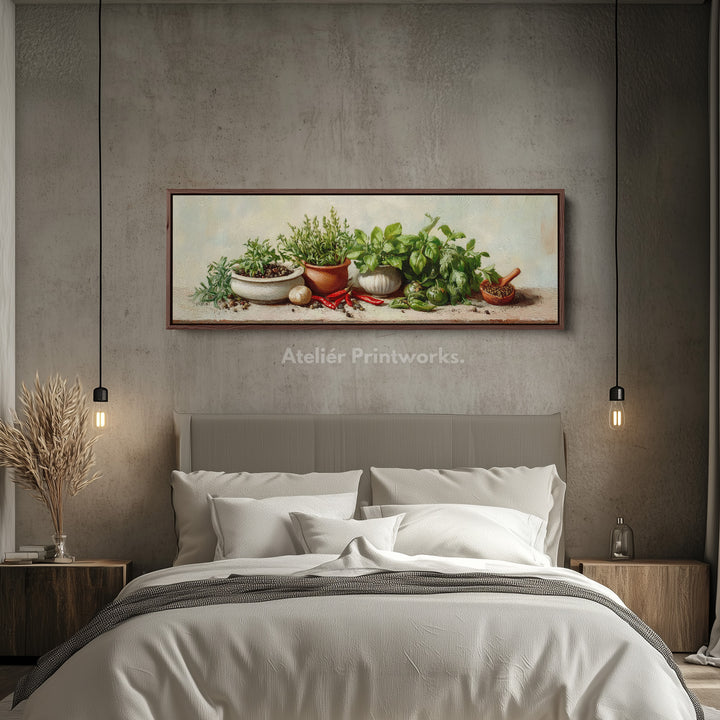 Horizontale keuken wanddecoratie ingelijste canvas