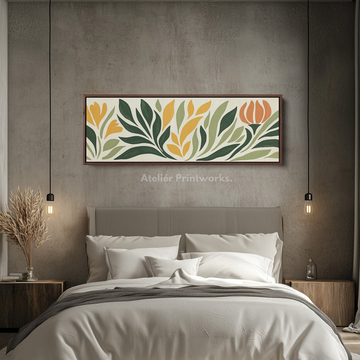 Woonkamer Horizontale Muurkunst Abstract Bloemrijk