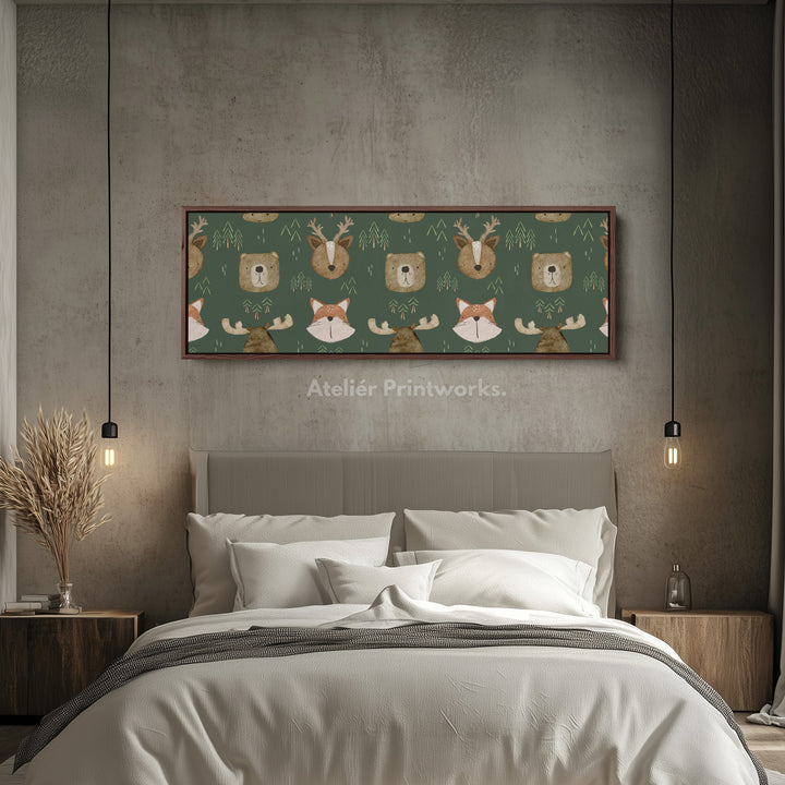 Smalle muurdecoratie voor kinderen met bosdieren
