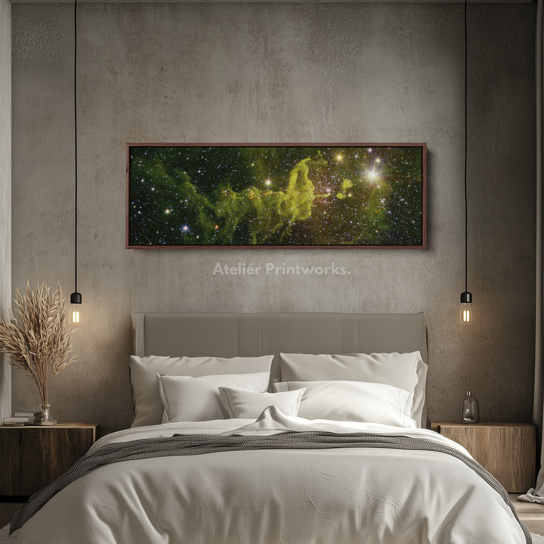 Hubble Nebula Space Photograph Horizontal Framed Narrow Wall Decor