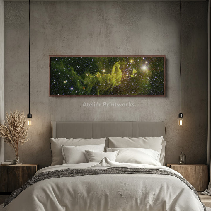 Hubble Nebula Space Photograph Horizontal Framed Narrow Wall Decor