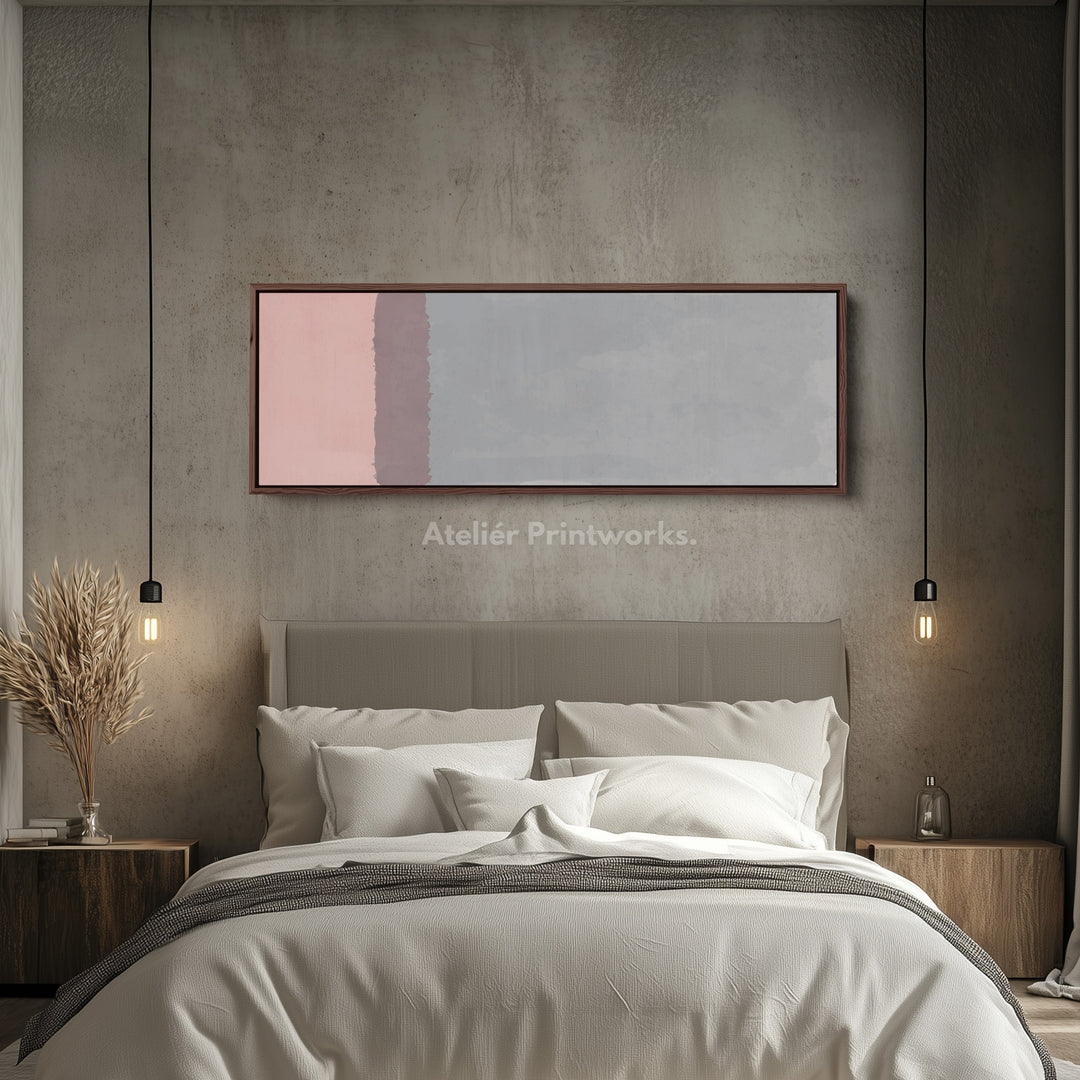 Wide Wall Art Soft Grey And Mauve Neutral For Bedroom Or Living Room