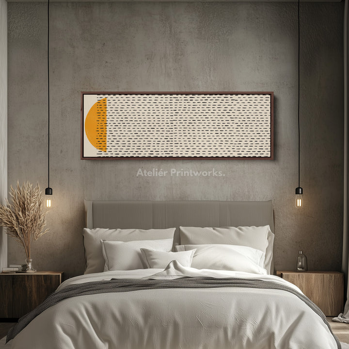 Long Canvas Beige Black Orange Minimalist Skinny Wall Art