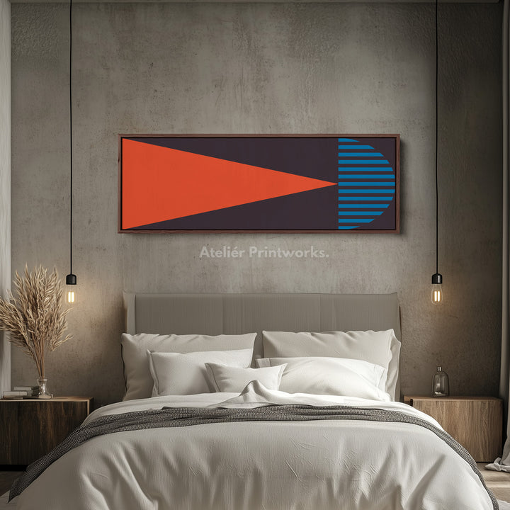 Long Narrow Canvas Blue Yellow Graphic Geometric Wall Art