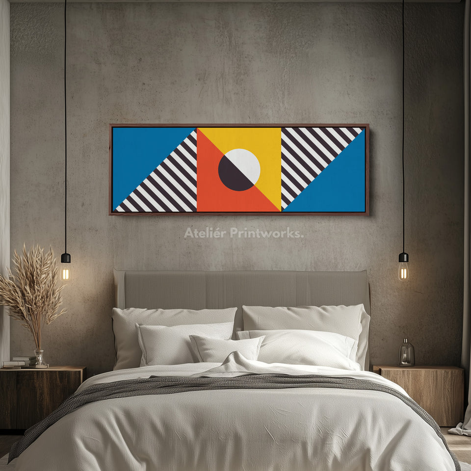 Wide Canvas Pattern Green Blue Modern Repeating Geometric Design