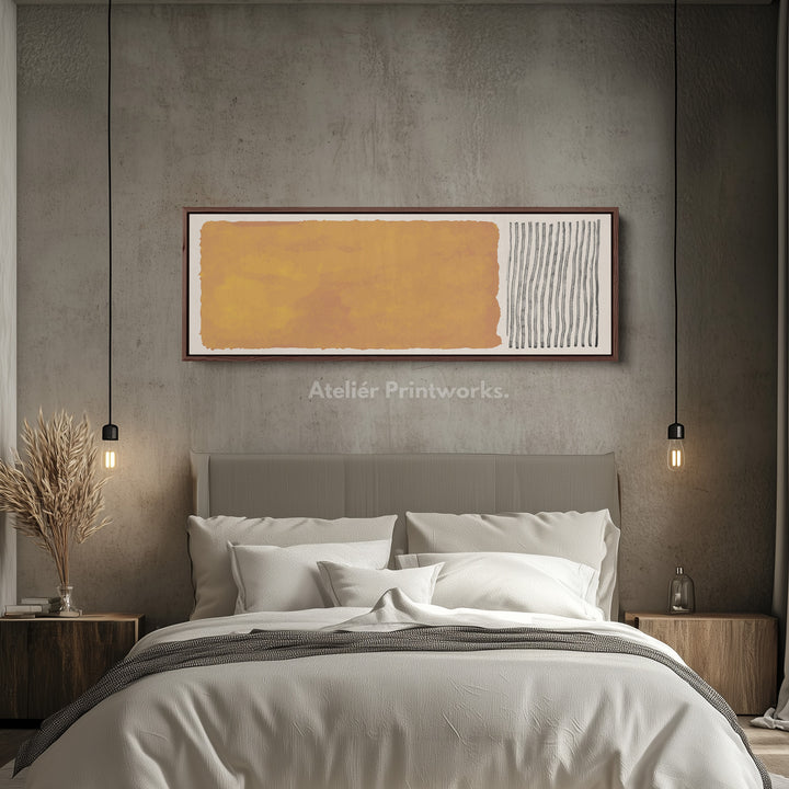 Long Canvas Modern Block Art In Earthy Brown And Grey