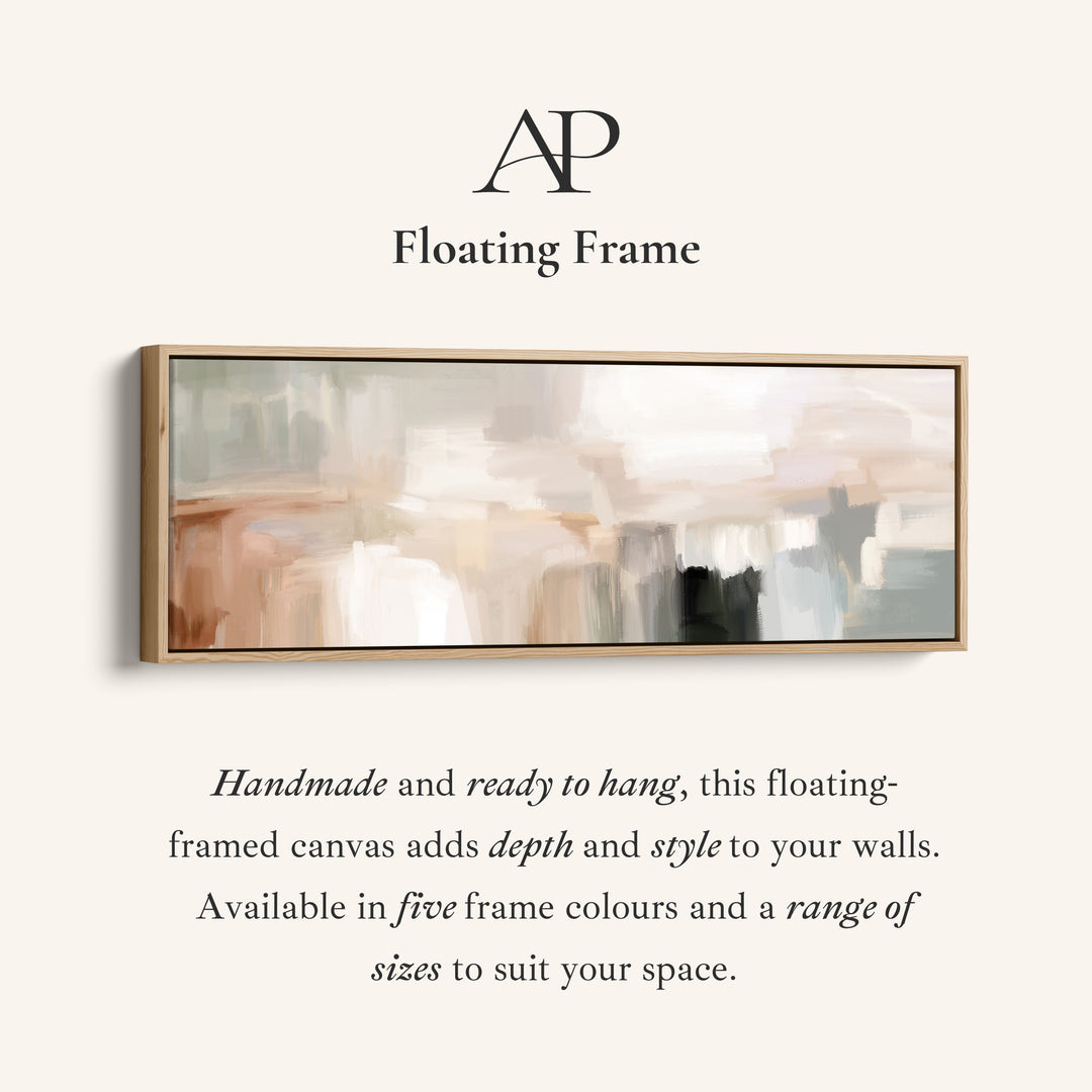 Art mural abstrait horizontal large beige minimaliste