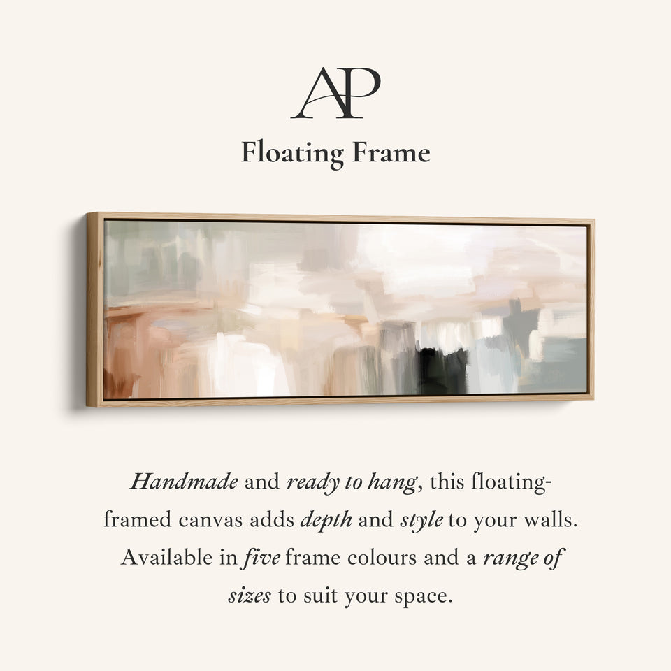 Art mural abstrait horizontal large beige minimaliste