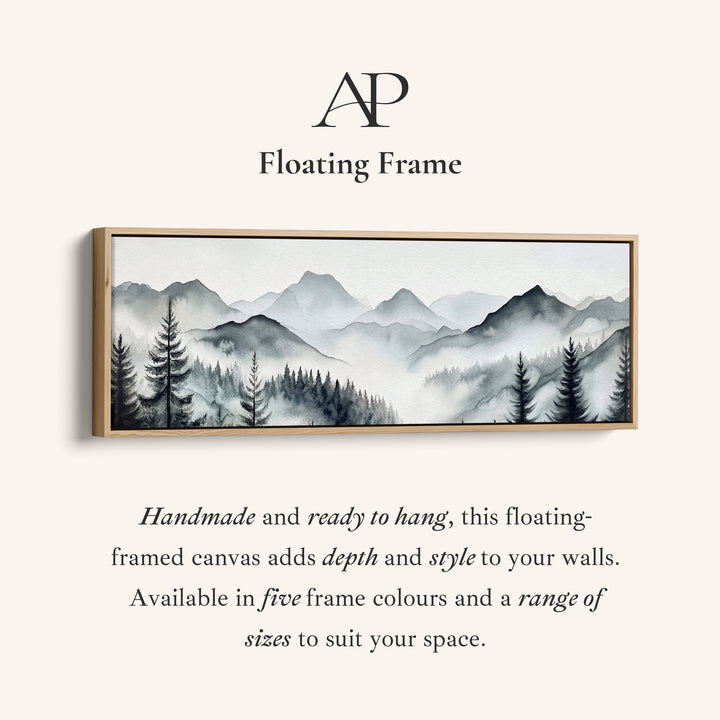 Panoramic Wall Art Misty Pine Forest Long Canvas For Office