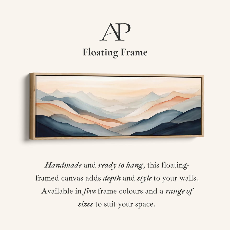 Panoramic Wall Art Layered Hills Wide Canvas For Living Room