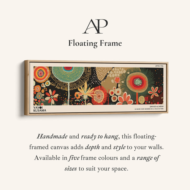 Yayoi Kusama Wide Wall Art Circular Floral Pattern Long Canvas For Bedroom