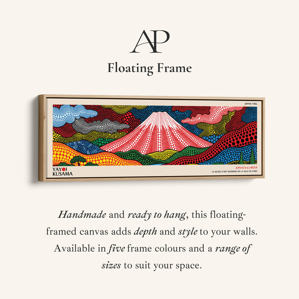 Yayoi Kusama Horizontal Wall Art Abstract Floral Forms Long Canvas For Living Room