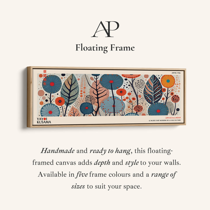 Yayoi Kusama Wide Wall Art Botanical Dot Field Long Canvas For Bedroom