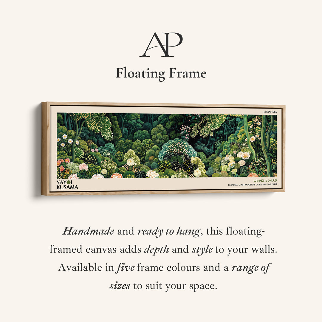 Yayoi Kusama Horizontal Wall Art Dotted Forest Garden Long Canvas For Living Room