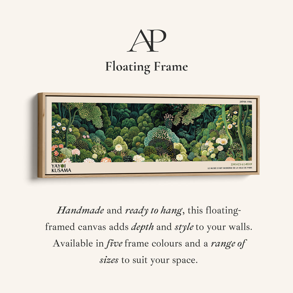 Yayoi Kusama Horizontal Wall Art Dotted Forest Garden Long Canvas For Living Room