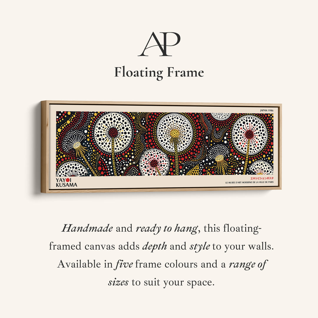Yayoi Kusama Horizontal Wall Art Dotted Dandelion Pattern Long Wall Art For Hallway