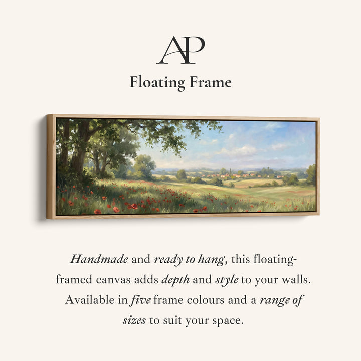 Countryside With Red Poppies Bedroom Wall Art Horizontal Canvas Print Living Room