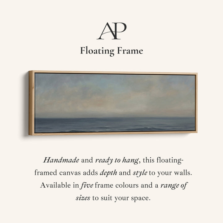 Moody Sea Horizon Bedroom Wall Art Horizontal Canvas Print Living Room
