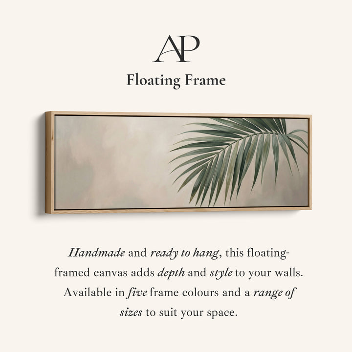 Palm Leaf On Neutral Background Wide Canvas Oversized Wall Decor Bedroom