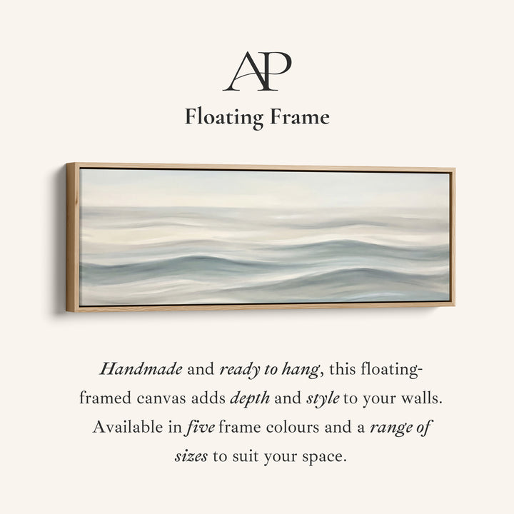 Minimal Rolling Waves Above Soft Wall Art Extra Wide Canvas Bedroom