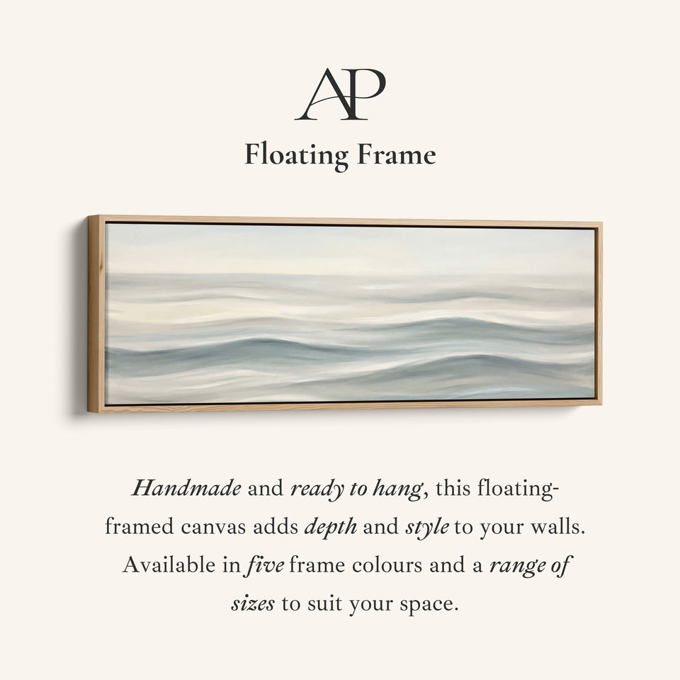 Minimal Rolling Waves Above Soft Wall Art Extra Wide Canvas Bedroom