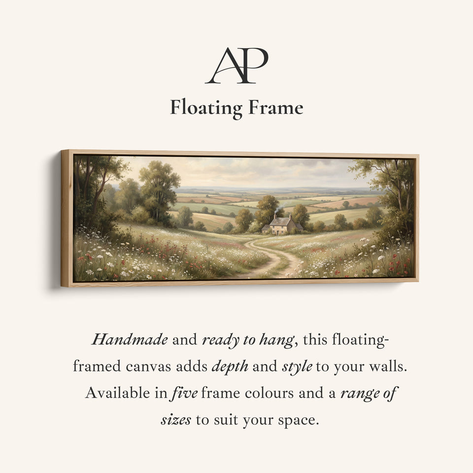 Cottage In Rolling Countryside Horizontal Wall Art Oversized Decor Living Room