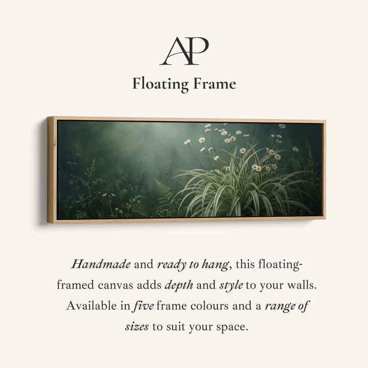 Daisies And Long Grass Large Wall Art Panoramic Canvas Print Living Room