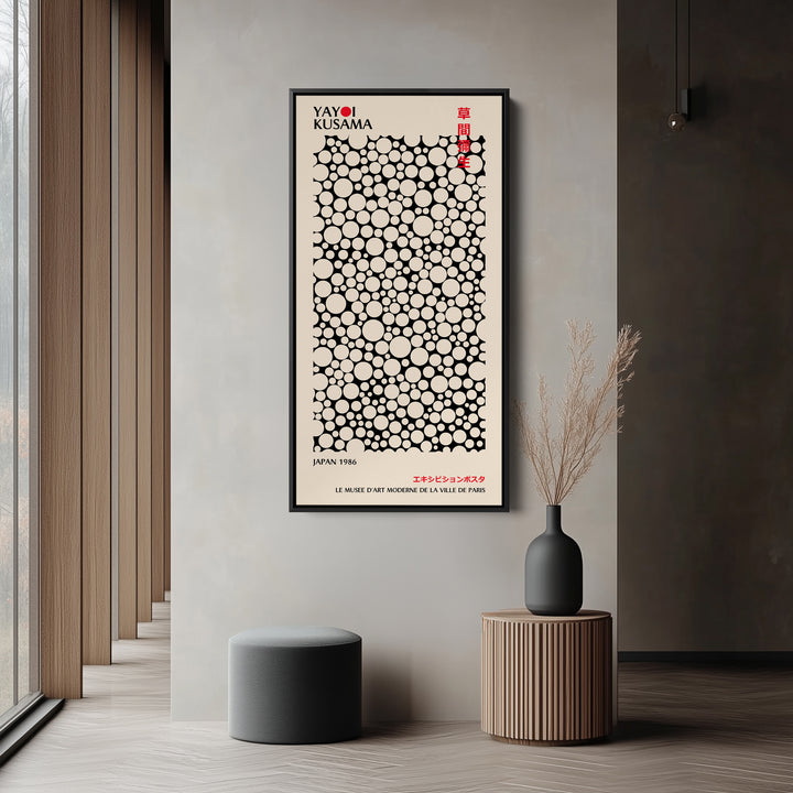 Yayoi Kusama Vertical Wall Art Polka Dot Pattern Tall Canvas For Living Room