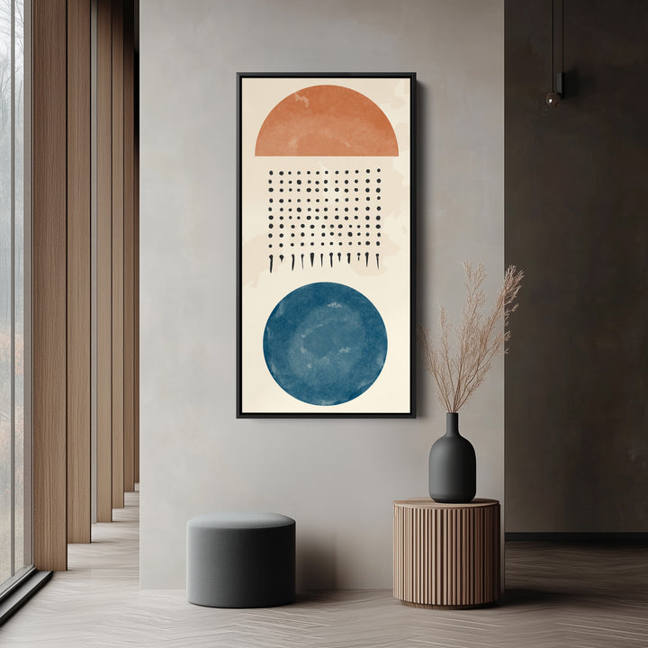 Vertical Wall Art Abstract Circles Dots Tall Canvas For Living Room