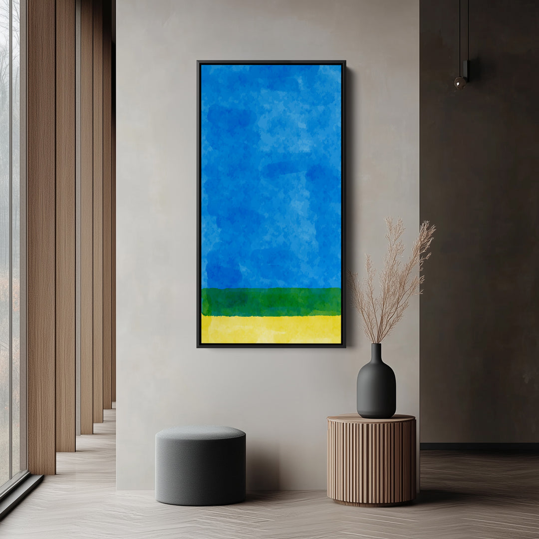 Vertical Wall Art Abstract Landscape Bands Vertical Canvas For Bedroom