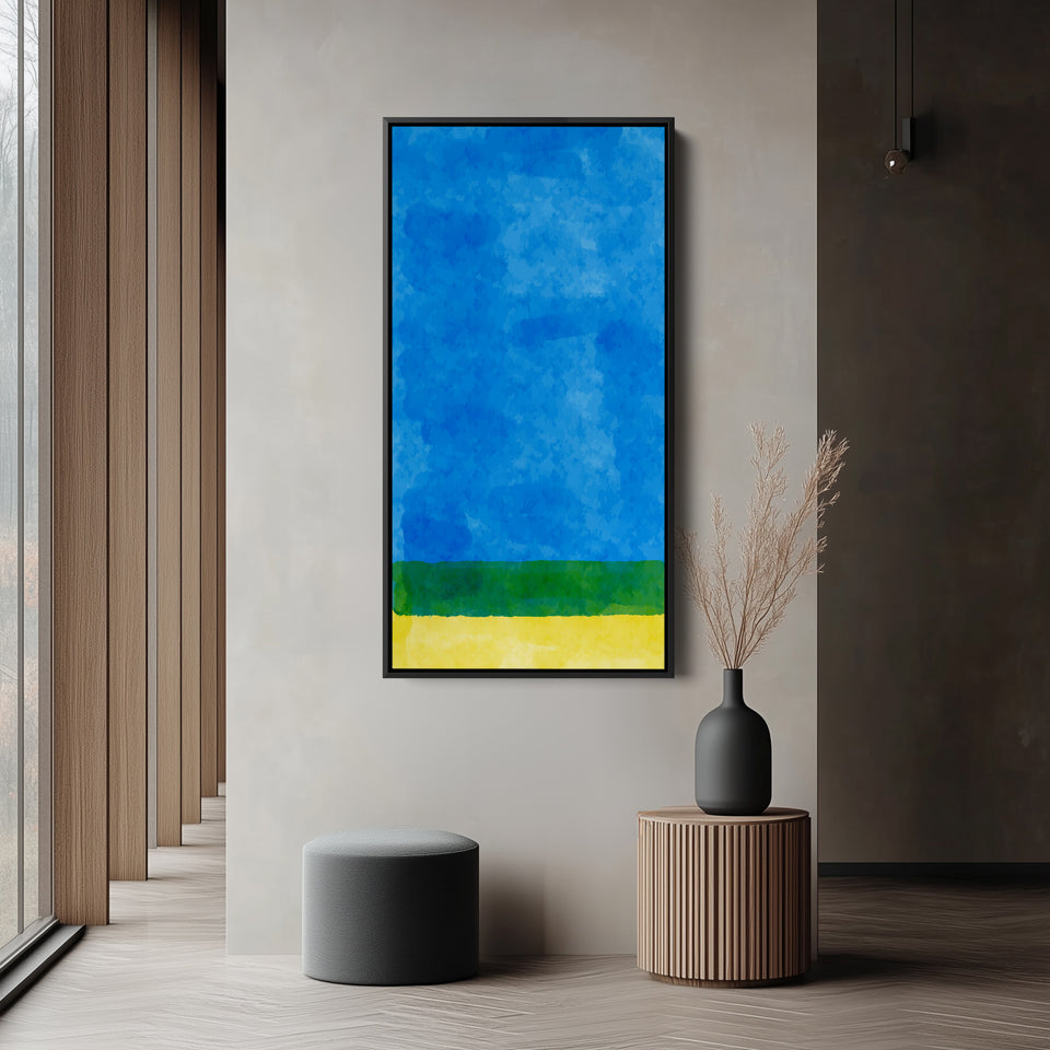 Vertical Wall Art Abstract Landscape Bands Vertical Canvas For Bedroom