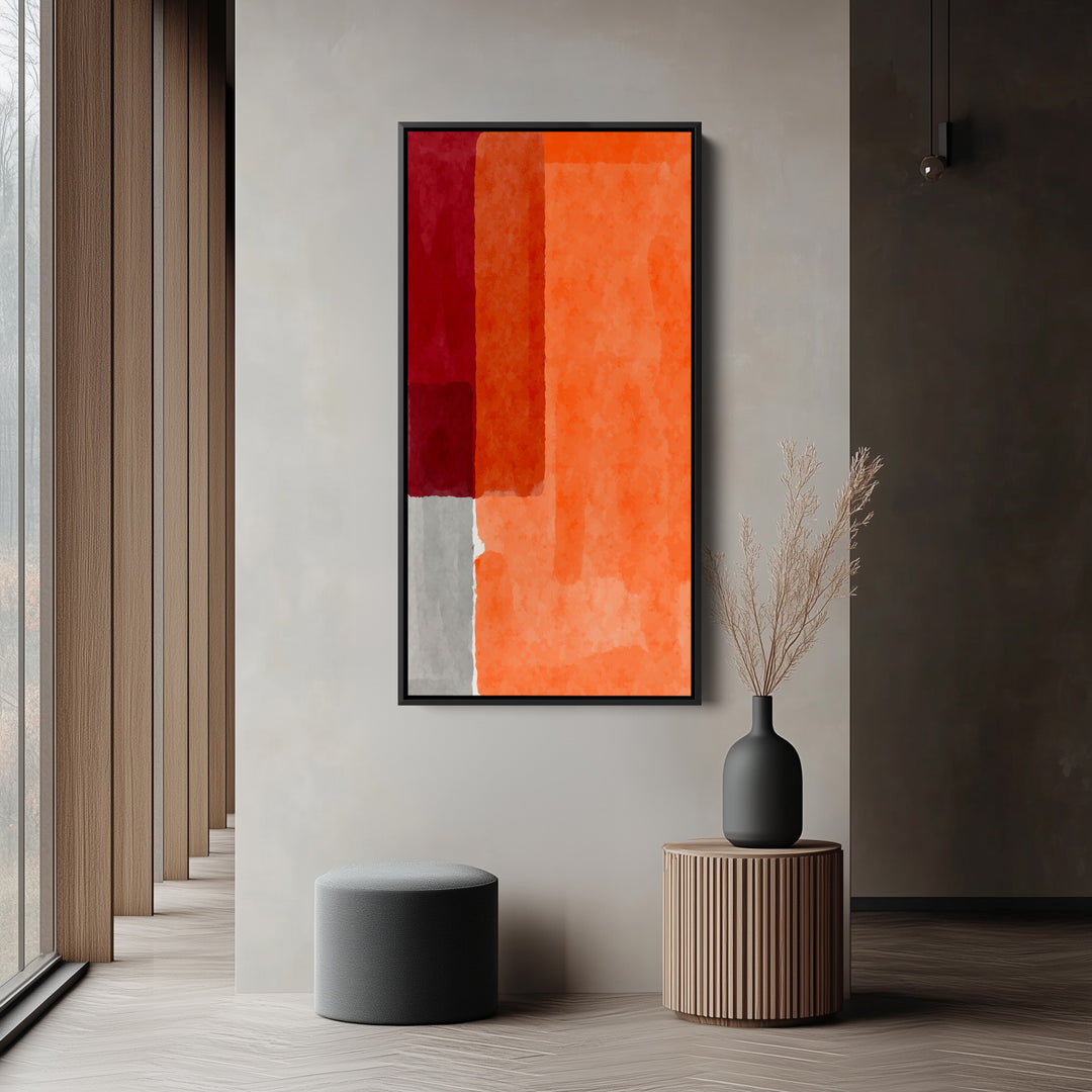 Vertical Wall Art Colour Block Composition Tall Canvas For Office