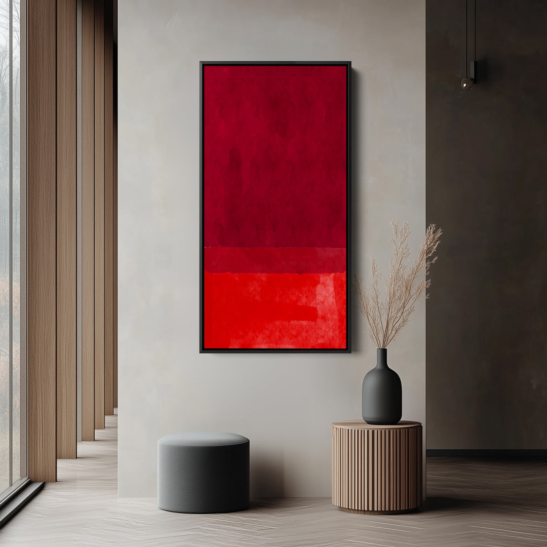 Vertical Wall Art Red Colour Field Portrait Wall Art For Living Room
