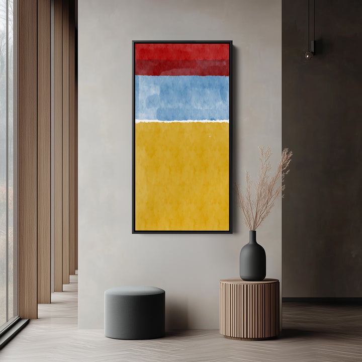 Vertical Wall Art Abstract Colour Bands Tall Canvas For Bedroom